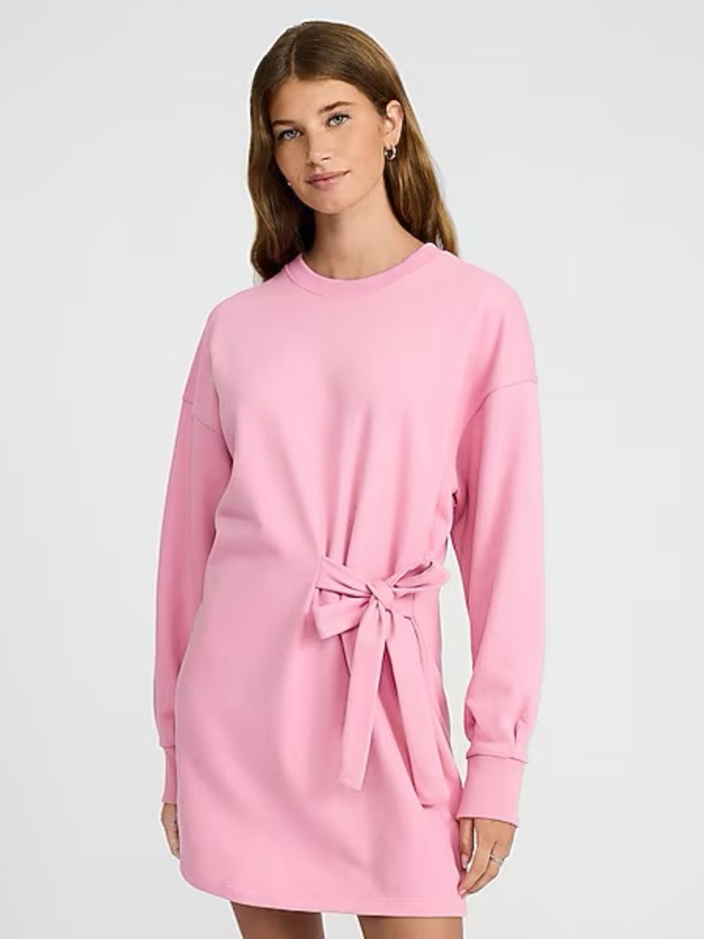 Express Long Sleeve Tie Waist Sweatshirt Dress NWT